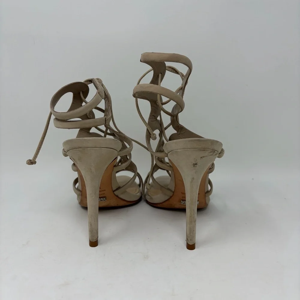 Schutz Laurine Suede Laced Up Sandal Size 7.5 B